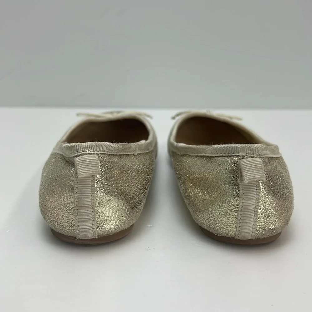 Crewcuts Dress Shoes Gold Ballet Flats Metallic Girls Sparkly Event J. Crew